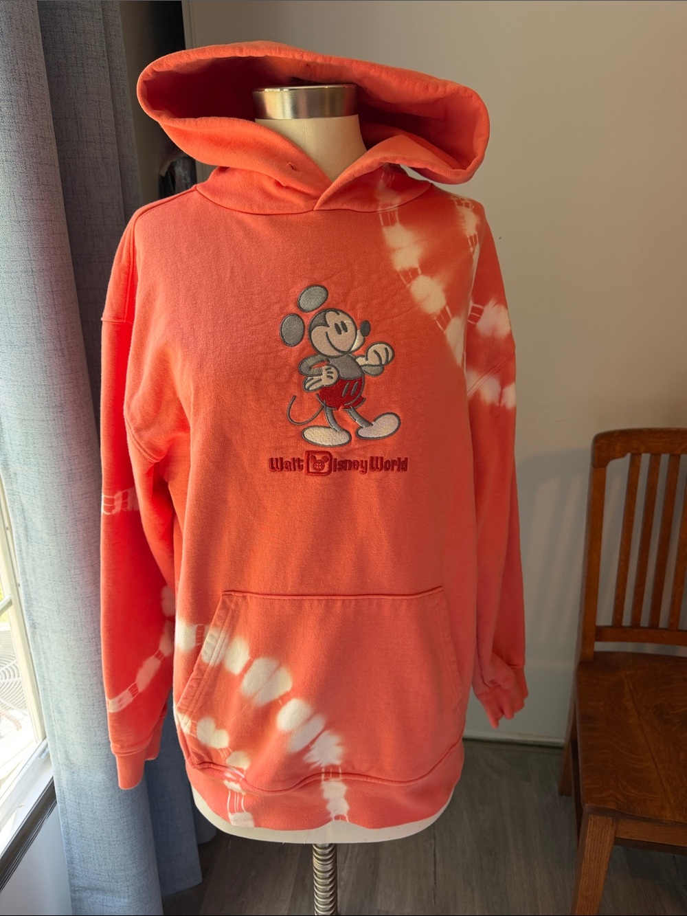Disney parks official Coral Tie-Dye Mickey Crewneck Hoodie